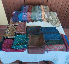 Set sciarpe foulard fazzoletti da taschino in seta