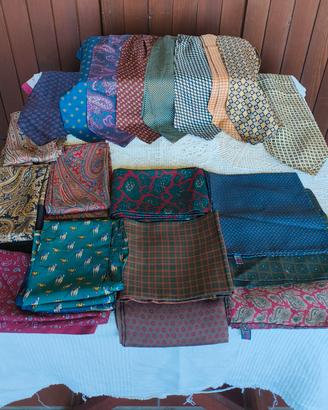 Set sciarpe foulard fazzoletti da taschino in seta