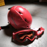 Casco sci Rossignol junior rosso + maschera UVEX