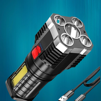 TORCIA AD ALTA POTENZA A 5 LED RICARICABILE USB