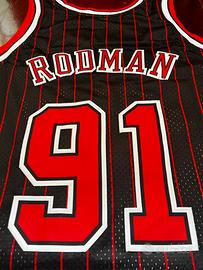 NBA Jersey Dennis Rodman 91 Chicago Bulls Canotta