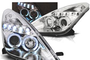 FARI TOYOTA CELICA T23 99-05 LED OCCHI ANGEL CROMA
