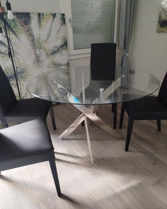 4 sedie in ecopelle colore nero