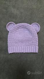 Cappellino Orsetto Neonato Fatto a Mano Crochet 