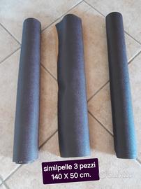3 pezzi similpelle 140 x 50 marrone scuro