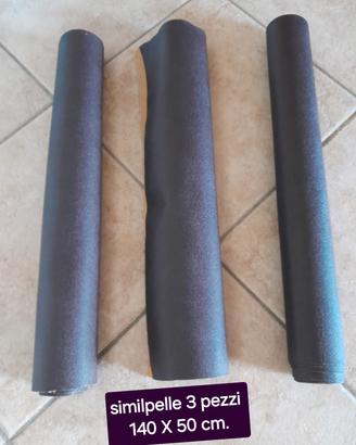3 pezzi similpelle 140 x 50 marrone scuro