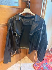 Giacca nera in ecopelle nuova M