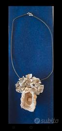 pendente  in argento con ostrica con 2 perle incor