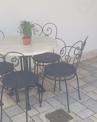 Tavolino da giardino o esterni con 4 sedie