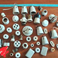 Materiale elettrico vintage ceramica porta lampada