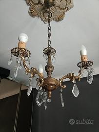Lampadario bronzo 3 bracci 