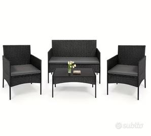 Set Giardino 4 pezzi, cuscini inclusi