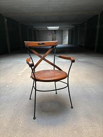 Sedie in legno massello e ferro battutto