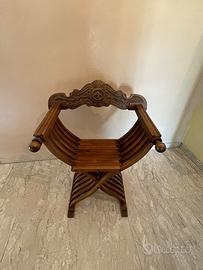Seggiola Savonarola in legno