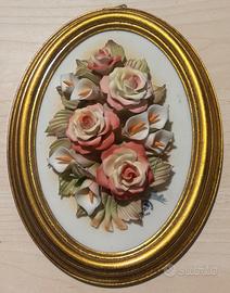 Quadro floreale in ceramica Capodimonte originale