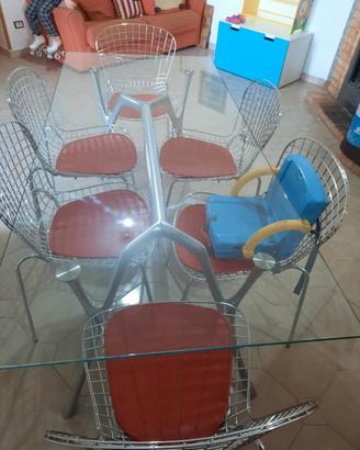 tavolo in vetro 2 MT con sedie 
