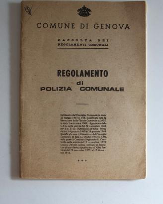 Comune di Genova regolamento polizia comunale 1960