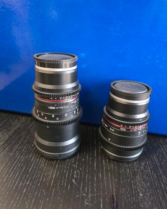 Ottiche cinema Samyang 35mm e 85mm T1.5