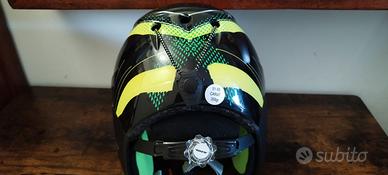 Casco sci bambino Alpina carat 51-55 nero+fluo