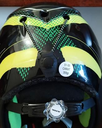 Casco sci bambino Alpina carat 51-55 nero+fluo