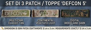 Set 3 Patch / Toppe Militari DEFCON 5 - Camouflage