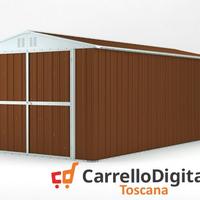 Box garage auto in Acciaio 327x611 legno scuro