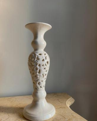 Portacandela in ceramica bianca – Morena Design