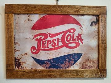 targa in legno quadro pepsi