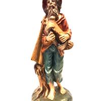 presepe 30 cm pastore suona cornamusa cartapesta