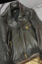 Giubbotto biker pelle Versace