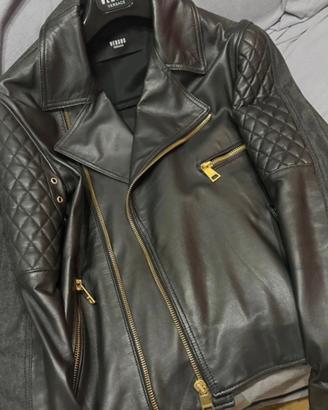 Giubbotto biker pelle Versace
