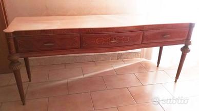 CONSOLLE ANTICA IN LEGNO INTARSIATO