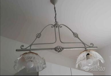 Lampadario Cucina Ferro Battuto Shabby Chic.