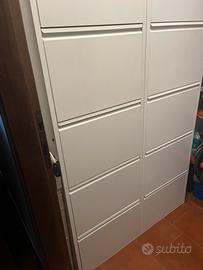 Scarpiera in metallo verniciato bianco lucido