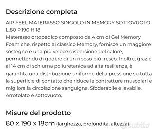 Materasso singolo