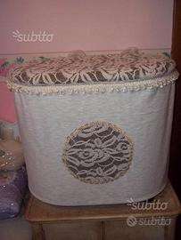 Cesto biancheria in tessuto da tappezzeria