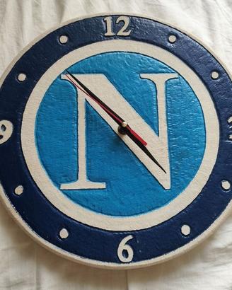 Orologio da parete artigianale SSC Napoli ceramica