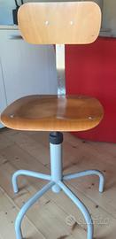 Sedia da ufficio vintage in legno