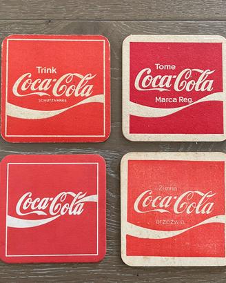 4 vecchi sottobicchieri Coca-Cola