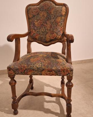 Sedia/Poltrona con braccioli,artigianale anni 60
