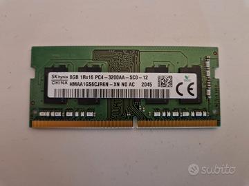 N° 1 banco di RAM Sodimm 8GB DDR4 - 3200