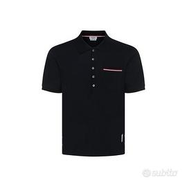 Thom Browne Blue Cotton Polo Shirt