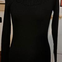 Abito Stefanel tubino nero con frange