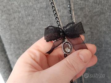 Collana "Chains Bow & Charm" Handmade