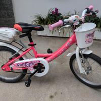 Bicicletta bici 16" bambina con rotelle