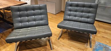 Coppia poltrone pelle pieno fiore mod. Barcellona