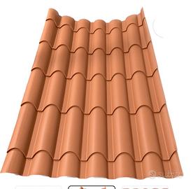 12 Lamiere/pannello/ lastra finto coppo + 20 viti