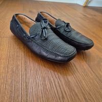 Mocassini con gommini CAR SHOE in pelle blu