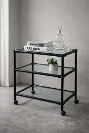 Carrello industrial design vetro e metallo – stile