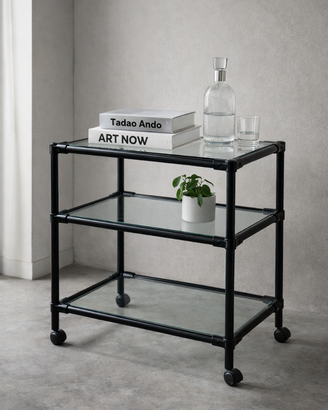 Carrello industrial design vetro e metallo – stile